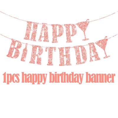 Csillogó rózsa arany szám 16/18/21/30/40/50/60/70/80 éves boldog születésnapi szalagfüzér születésnapi parti dekorációhoz