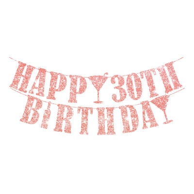 Csillogó rózsa arany szám 16/18/21/30/40/50/60/70/80 éves boldog születésnapi szalagfüzér születésnapi parti dekorációhoz