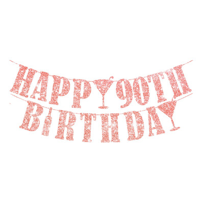 Csillogó rózsa arany szám 16/18/21/30/40/50/60/70/80 éves boldog születésnapi szalagfüzér születésnapi parti dekorációhoz