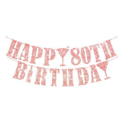 Csillogó rózsa arany szám 16/18/21/30/40/50/60/70/80 éves boldog születésnapi szalagfüzér születésnapi parti dekorációhoz