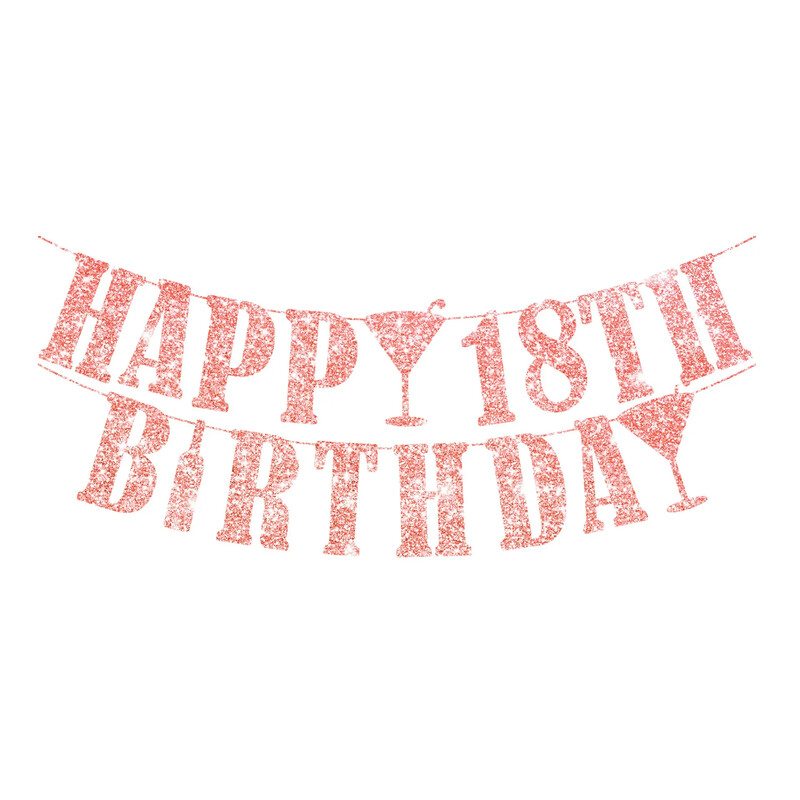 Csillogó rózsa arany szám 16/18/21/30/40/50/60/70/80 éves boldog születésnapi szalagfüzér születésnapi parti dekorációhoz