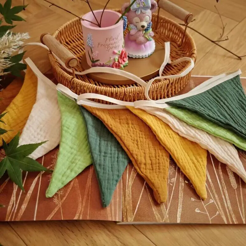 Lombozló zászlók Óvodai sármányok zászlók Mosható pamut szövet háromszög lobogó füzér óvodai dekorációhoz Születésnap