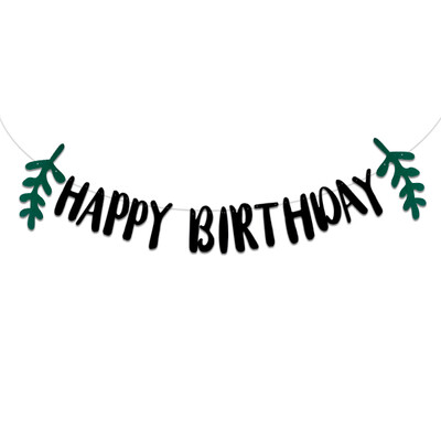 Teknőslevél dekoráció boldog születésnapot transzparens Hibiszkusz virág Születésnapi Papír Füzér Nyári Boldog Születésnapi Party Trópusi dekoráció