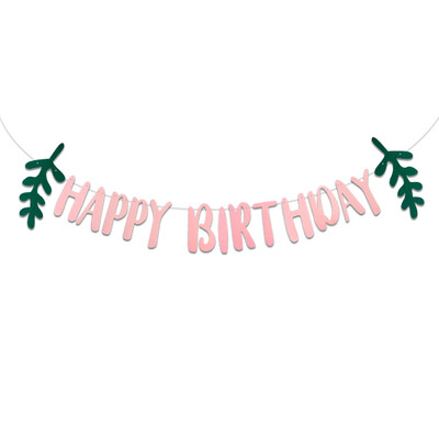 Teknőslevél dekoráció boldog születésnapot transzparens Hibiszkusz virág Születésnapi Papír Füzér Nyári Boldog Születésnapi Party Trópusi dekoráció