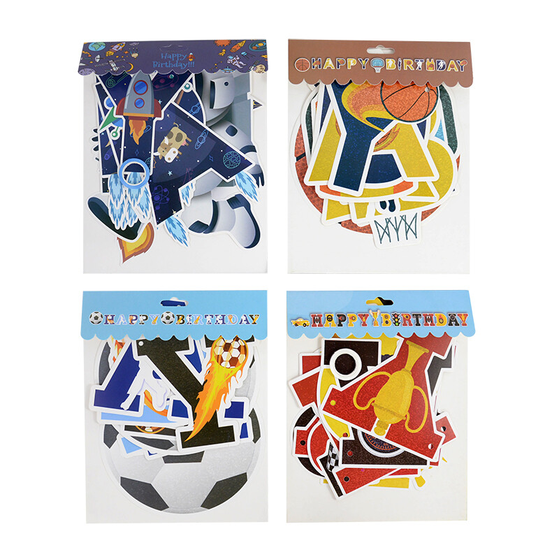 Πανό ποδοσφαίρου Χρόνια πολλά Χαρτί Πανό Γιρλάντες Σχολικό Αθλητικό Θέμα Ποδόσφαιρο Παιδικό πάρτι γενεθλίων αγοριών Bunting Flag Baby Shower