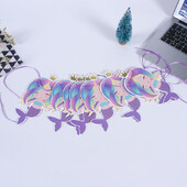 3M Mermaid Party Zlatna folija Banner Rođendanski Baby Shower Dekoracije za zabavu Dječji vijenac Bunding Potrepštine za odrasle