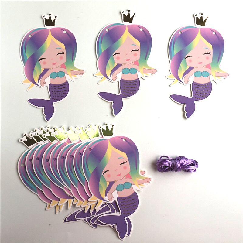 3M Mermaid Party Zlatna folija Banner Rođendanski Baby Shower Dekoracije za zabavu Dječji vijenac Bunding Potrepštine za odrasle