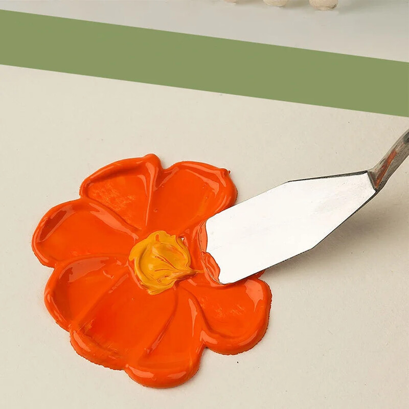 7 vnt./rinkinys Aliejinių dažų peilis, skirtas tortų tapybai.