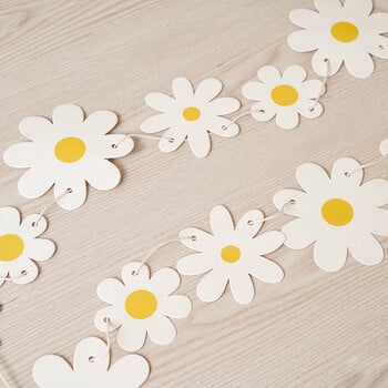 Дейзи Flower Banner Paper Daisy Flower Garland Flag Boho Girl Birthday Party Decor Дейзи Честит рожден ден Сватбени консумативи