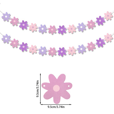 Daisy Flower Banner Paper Daisy Flower Garland Flag Boho Girl Birthday Party Decor Daisy Happy Birthday Party Wedding Supplies