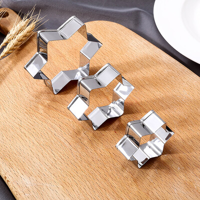 FAIS DU rozsdamentes acél kekszvágó Geometrikus formák süteményekhez Kerek alakú süteményvágó tészta Fondant sütőforma