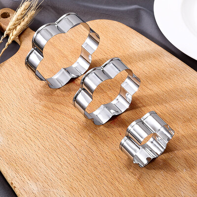 FAIS DU rozsdamentes acél kekszvágó Geometrikus formák süteményekhez Kerek alakú süteményvágó tészta Fondant sütőforma