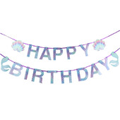 Blizganti undinėlės gimtadienio reklamjuostė Mažoji undinėlė su gimtadieniu