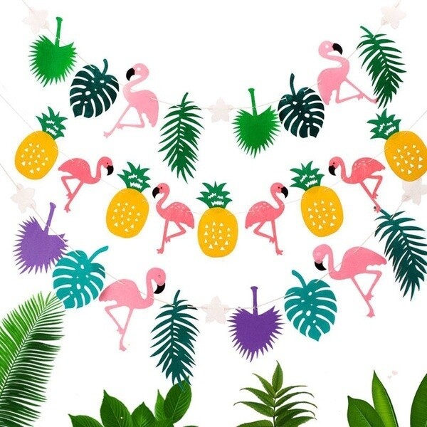 Χαβάης Τροπικό Φλαμίνγκο Ανανά Διακοσμητικό Πανό για Καλοκαιρινό πάρτι