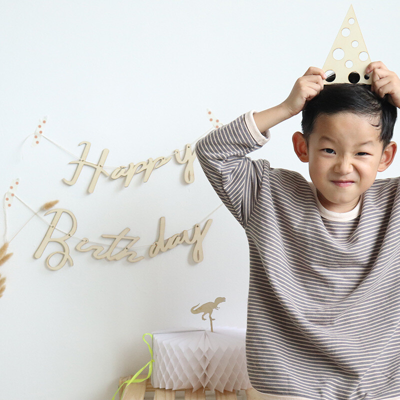 1 rinkinys INS medinės su gimtadieniu reklaminės vėliavėlės girliandos, skirtos gimtadienio vakarėliui papuošti Kūdikių dušas, pakabinamas nuotraukų kabinos dekoravimas