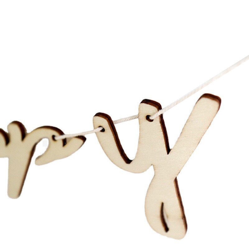 1 rinkinys INS medinės su gimtadieniu reklaminės vėliavėlės girliandos, skirtos gimtadienio vakarėliui papuošti Kūdikių dušas, pakabinamas nuotraukų kabinos dekoravimas