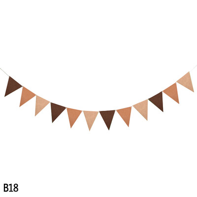 12 zászló Többszínű filc transzparens füzérek Esküvői sármány zászlós Születésnapi parti Babazuhany DIY Függő füzér zászlók dekoráció