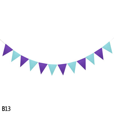 12 zászló Többszínű filc transzparens füzérek Esküvői sármány zászlós Születésnapi parti Babazuhany DIY Függő füzér zászlók dekoráció