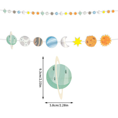 Kosmosa tēmas vītnes rotājums raķete Astronauts Saules sistēma Planētas forma Piekārts reklāmkarogs bērniem zēniem dzimšanas dienas dāvana