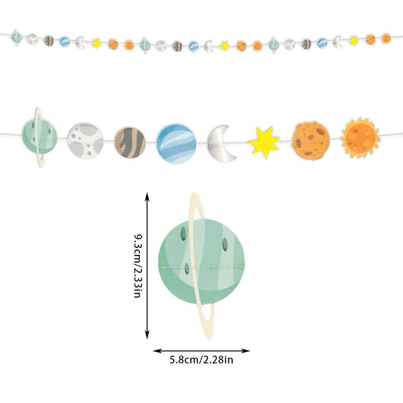 Kosmosa tēmas vītnes rotājums raķete Astronauts Saules sistēma Planētas forma Piekārts reklāmkarogs bērniem zēniem dzimšanas dienas dāvana