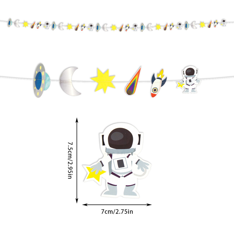 Kosmosa tēmas vītnes rotājums raķete Astronauts Saules sistēma Planētas forma Piekārts reklāmkarogs bērniem zēniem dzimšanas dienas dāvana