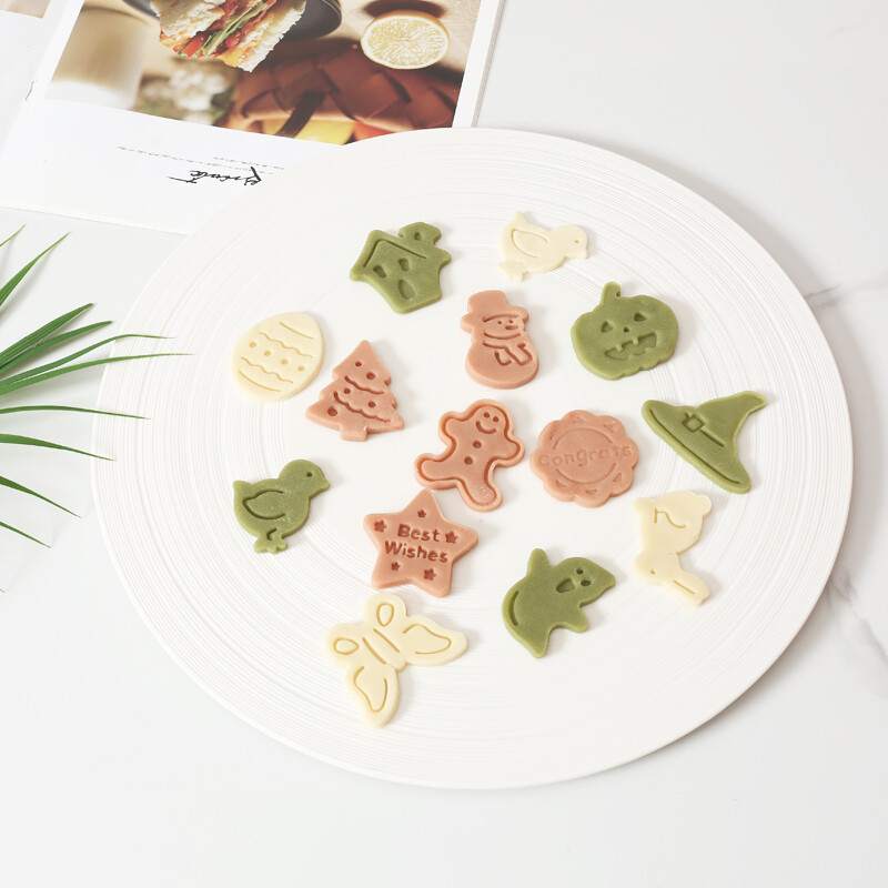 FAIS DU 4 db/Szett Húsvéti Sütemény Vágók 3D Nyúl csirke Keksz Forma Nyomóbélyeg Embosser Fondant cukrászsütő eszközök