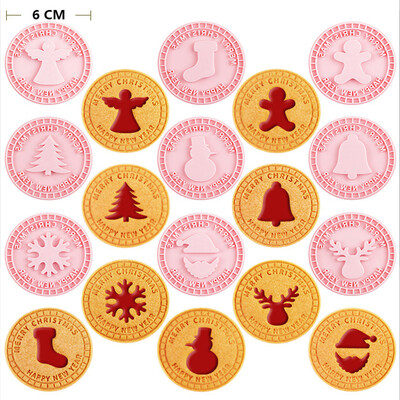 FAIS DU 8vnt./rinkinys kalėdinių biskvitų formelių sausainių pjaustytuvai ABS tešlos štampavimo spaudimo fondantas kepimo formų tortų dekoravimo įrankiai