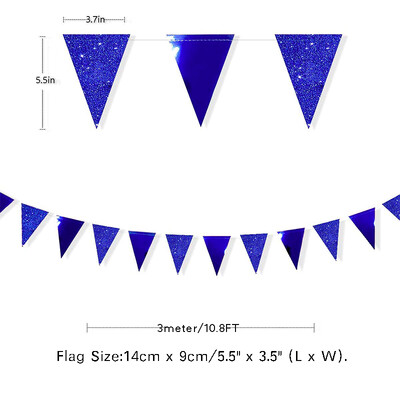 Királykék 40. Boldog születésnapot zászlós party dekoráció