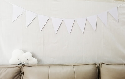 10M 8M tiszta fekete fehér rózsaszín sármány bannerek papír ünnep zászló szépség esküvői füzér zászlók születésnapi parti ünnepélyes dekoráció