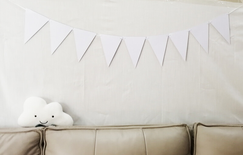 10M 8M tiszta fekete fehér rózsaszín sármány bannerek papír ünnep zászló szépség esküvői füzér zászlók születésnapi parti ünnepélyes dekoráció