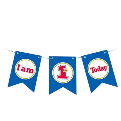 Ma 1 éves vagyok Banner Garland Papír Szék Sármány Egyéves Kislányok Első Születésnapi Fiúparti Fotó Kellékek Asztaldísz