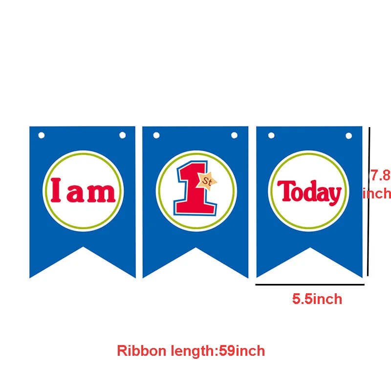 Ma 1 éves vagyok Banner Garland Papír Szék Sármány Egyéves Kislányok Első Születésnapi Fiúparti Fotó Kellékek Asztaldísz