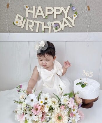 Ins Little Daisy 100 Days Happy Birthday Pulling Flag Happy Birthday Letter Banner Garland Bunting Flag DIY Decoration