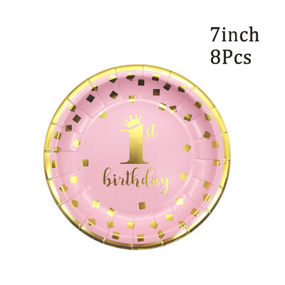 Chicinlife 1 szett rózsaszín 1. számú etetőszék transzparens Születésnapi Party Baby Shower Lány 1. Születésnapi Sármány füzér dekor kellékek