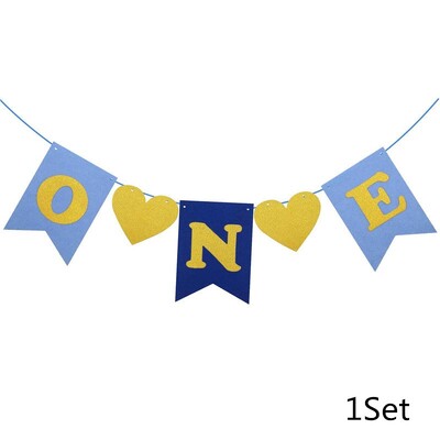 Chicinlife 1 szett rózsaszín 1. számú etetőszék transzparens Születésnapi Party Baby Shower Lány 1. Születésnapi Sármány füzér dekor kellékek