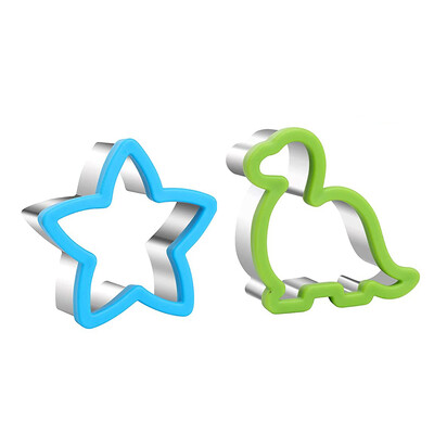 Szendvicsvágó készlet gyerekeknek Állati dinoszaurusz rozsdamentes acél kenyérforma fém formák süteményvágók kekszforma konyhai eszközök