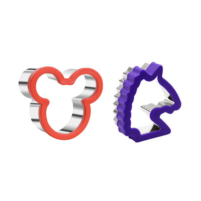 Szendvicsvágó készlet gyerekeknek Állati dinoszaurusz rozsdamentes acél kenyérforma fém formák süteményvágók kekszforma konyhai eszközök