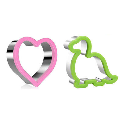 Szendvicsvágó készlet gyerekeknek Állati dinoszaurusz rozsdamentes acél kenyérforma fém formák süteményvágók kekszforma konyhai eszközök