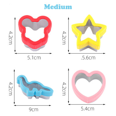 Szendvicsvágó készlet gyerekeknek Állati dinoszaurusz rozsdamentes acél kenyérforma fém formák süteményvágók kekszforma konyhai eszközök