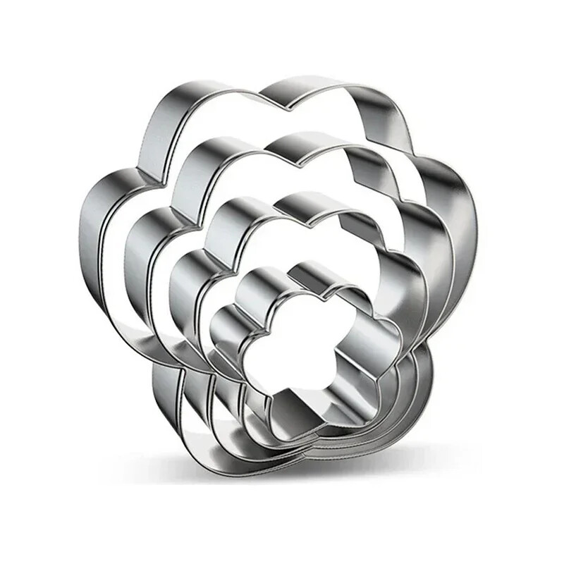 Süteményvágó forma rozsdamentes acél kisállat kutya csont mancs formájú barkács torta Sugarcraft tészta keksz forma sütőeszköz 4db/készlet