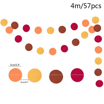 Őszi levelek juharfüzérek kerek papírfüzér Hálaadás szalaghirdetés Otthoni Születésnapi Party dekoráció Fal Kandalló Ünnepi dekoráció