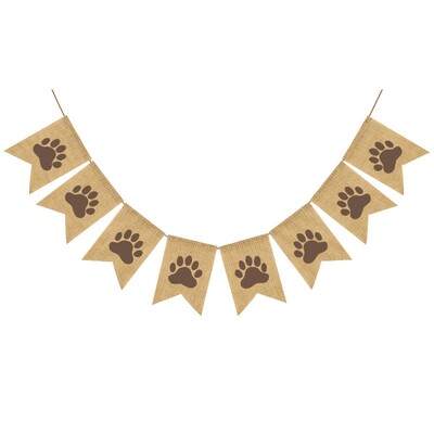 Banner pentru petrecerea de aniversare a primului câine pentru copii. Ghirlanda din pânză de câine