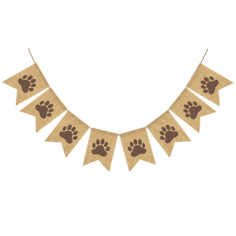 Banner pentru petrecerea de aniversare a primului câine pentru copii. Ghirlanda din pânză de câine