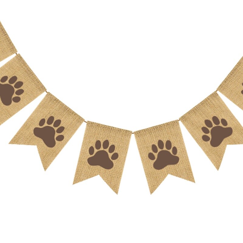 Banner pentru petrecerea de aniversare a primului câine pentru copii. Ghirlanda din pânză de câine