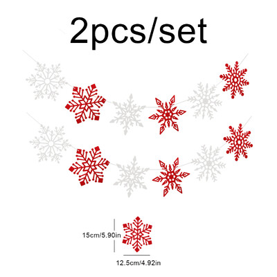 Téli hópehely karácsonyi szilveszteri parti dekoráció zászló és virágkötészeti 1 db 2 darabos készlet.