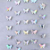 Arany lézeres pillangós papírfüzér függő transzparens dekoráció gyerekeknek ajándék születésnapi parti dekoráció gyerekszoba pillangó függöny