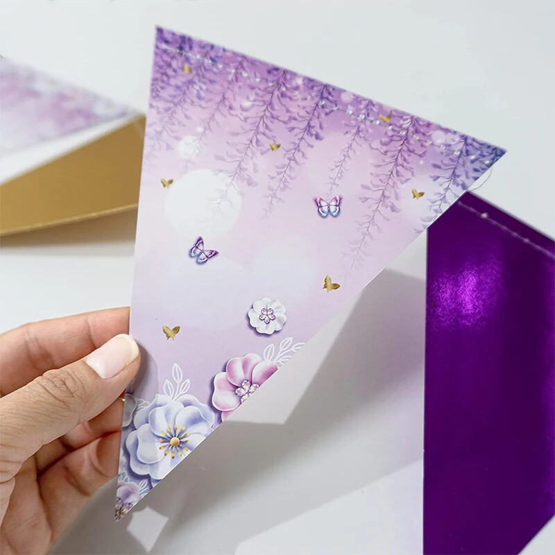 Arany lila fehér levendula esküvői parti zászló zászló papír dekoráció lányoknak születésnapi füzér szalaggal háttér szalagos dekoráció