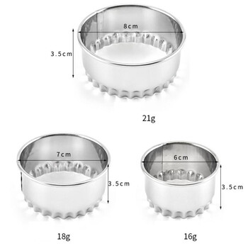 3 бр./компл. 304 нож за кнедли от неръждаема стомана Dumplings Skin Device преса за тесто Инструменти за палачинки Опаковки Форми Кухненски уред