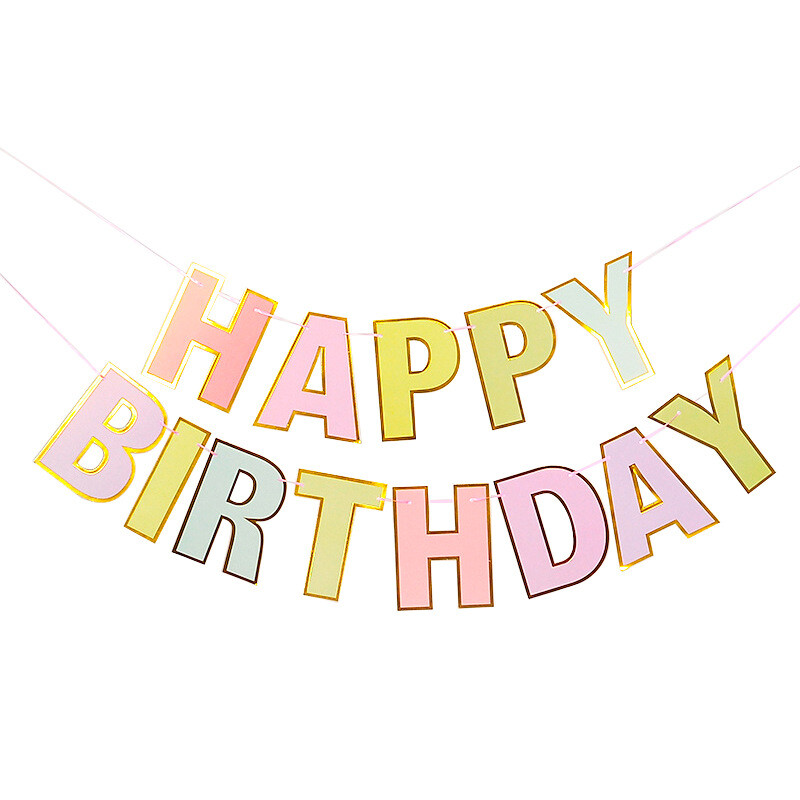 Χρυσό Πανό Χρόνια Πολλά Διακόσμηση Γαμήλιο πάρτι Κρεμαστό πανό γιρλάντα Baby Shower 1st Birthday Boy Girl