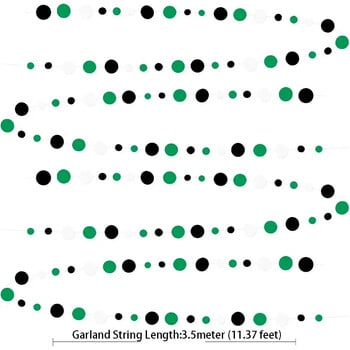 Μαύρα πράσινα διακοσμητικά πάρτι Γιρλάντες με κρεμαστές χαρτί κύκλου για αποφοίτηση ποδοσφαίρου Βιντεοπαιχνίδια για πάρτι